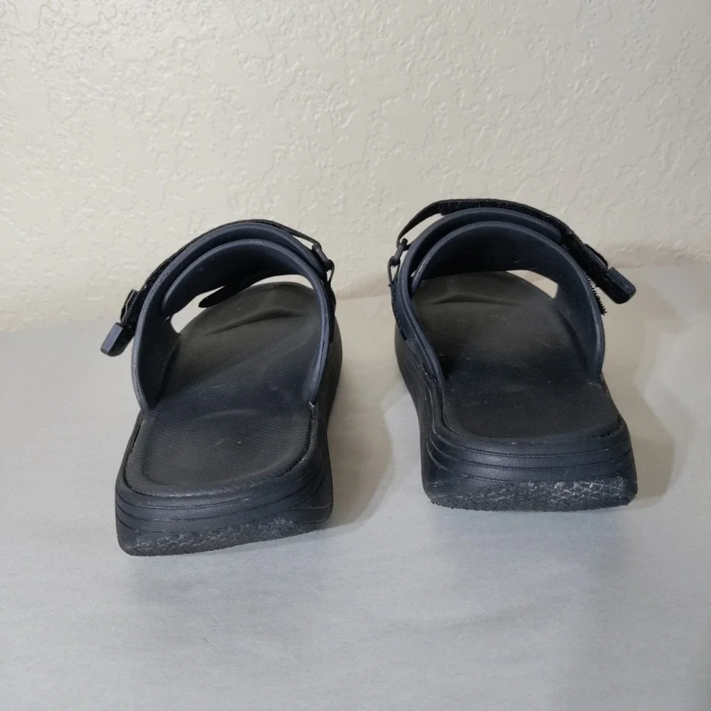 Suicoke Black Adjustable Strap Platform Slide Sandals Mens 7 Womens 9 OG-044V